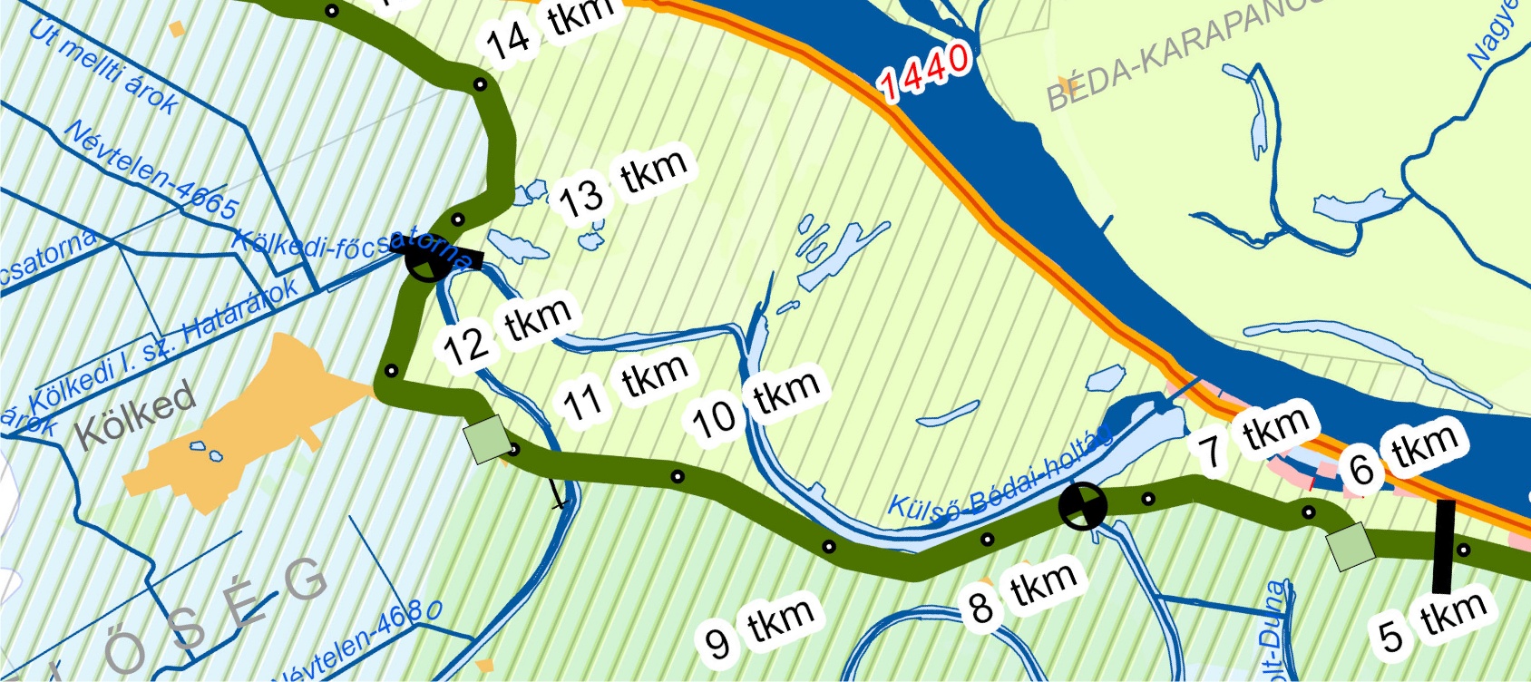 Duna jobb part 5+060 tkm – 12+886 tkm között