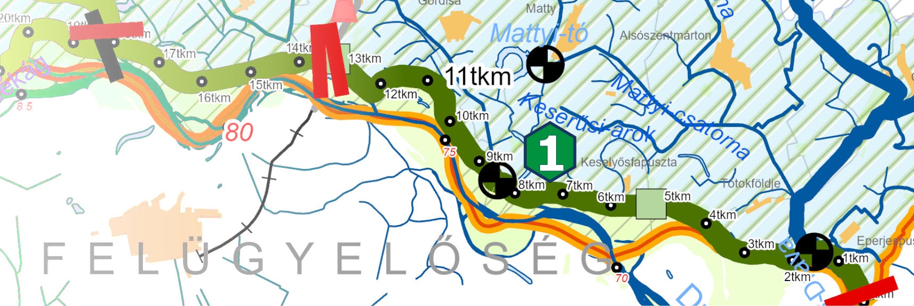 Dráva bal part 0+000 tkm - 13+445 tkm (58. sz. főút Drávaszabolcs)